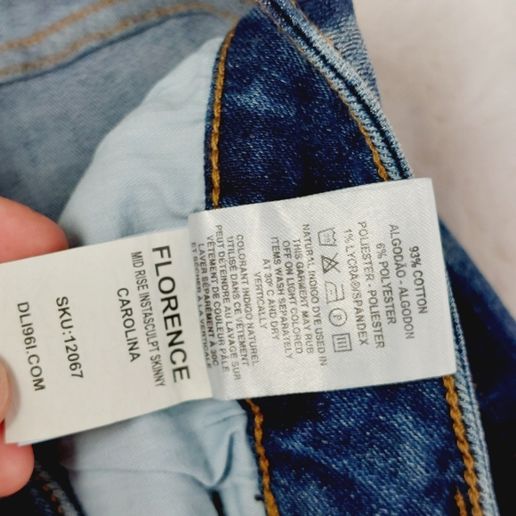 New DL1961 Florence Mid rise Instasculpt Side Stripe Skinny Jeans  P277 - Picture 9 of 11